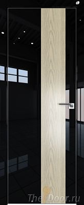 Дверь Profil Doors 5LK цвет Черный люкс кромка Матовый Алюминий с 4-х сторон вставка Дуб SKY Крем
