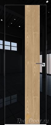 Дверь Profil Doors 5LK цвет Черный люкс кромка Матовый Алюминий с 4-х сторон вставка Каштан Натуральный