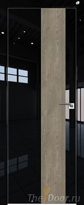 Дверь Profil Doors 5LK цвет Черный люкс кромка Матовый Алюминий с 4-х сторон вставка Каштан Темный