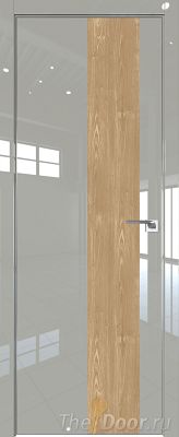 Дверь Profil Doors 5LK цвет Галька люкс кромка Матовый Алюминий с 4-х сторон вставка Каштан Натуральный