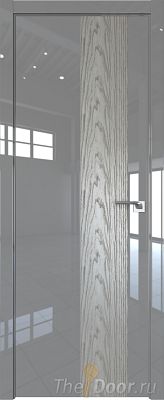 Дверь Profil Doors 5LK цвет Грей Люкс кромка Матовый Алюминий с 4-х сторон вставка Дуб SKY Denim