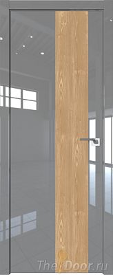 Дверь Profil Doors 5LK цвет Грей Люкс кромка Матовый Алюминий с 4-х сторон вставка Каштан Натуральный