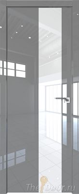 Дверь Profil Doors 5LK цвет Грей Люкс кромка Матовый Алюминий с 4-х сторон стекло Lacobel лак Классик