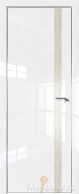 Дверь Profil Doors 6LK цвет Белый люкс кромка Матовый Алюминий с 4-х сторон вставка Дуб SKY Белёный