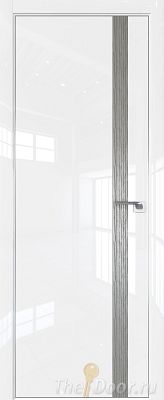 Дверь Profil Doors 6LK цвет Белый люкс кромка Матовый Алюминий с 4-х сторон вставка Дуб SKY Denim