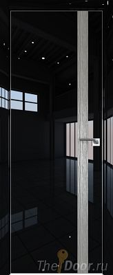 Дверь Profil Doors 6LK цвет Черный люкс кромка Матовый Алюминий с 4-х сторон вставка Дуб SKY Denim