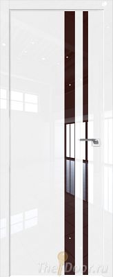 Дверь Profil Doors 16LK цвет Белый люкс кромка ABS в цвет с 4-х сторон стекло Lacobel Коричневый лак