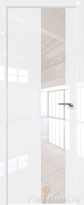 Дверь Profil Doors 5LK цвет Белый люкс кромка ABS Черная матовая с 4-х сторон стекло Lacobel Перламутровый лак