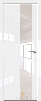 Дверь Profil Doors 5LK цвет Белый люкс кромка BLACK EDITION с 4-х сторон стекло Lacobel Перламутровый лак