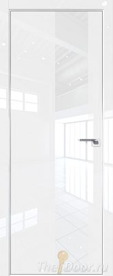 Дверь Profil Doors 5LK цвет Белый люкс кромка Матовый Алюминий с 4-х сторон стекло Lacobel лак Классик
