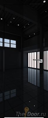 Дверь Profil Doors 5LK цвет Черный люкс кромка ABS Черная матовая с 4-х сторон стекло Lacobel Черный лак