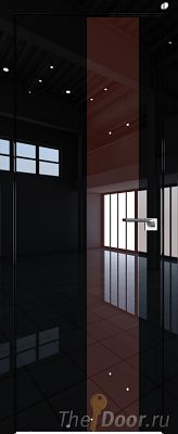 Дверь Profil Doors 5LK цвет Черный люкс кромка ABS Черная матовая с 4-х сторон стекло Lacobel Коричневый лак