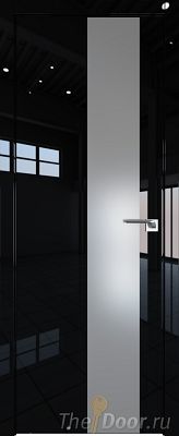 Дверь Profil Doors 5LK цвет Черный люкс кромка ABS Черная матовая с 4-х сторон стекло Lacobel Серебро Матлак