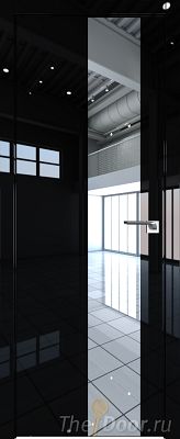 Дверь Profil Doors 5LK цвет Черный люкс кромка ABS Черная матовая с 4-х сторон стекло Зеркало