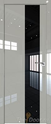 Дверь Profil Doors 5LK цвет Галька люкс кромка ABS Черная матовая с 4-х сторон стекло Lacobel Черный лак