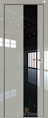 Дверь Profil Doors 5LK цвет Галька люкс кромка BLACK EDITION с 4-х сторон стекло Lacobel Черный лак