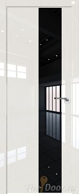 Дверь Profil Doors 5LK цвет Магнолия люкс кромка ABS Черная матовая с 4-х сторон стекло Lacobel Черный лак