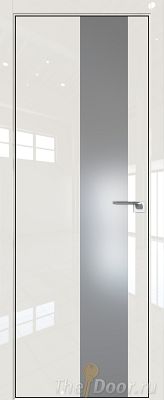 Дверь Profil Doors 5LK цвет Магнолия люкс кромка BLACK EDITION с 4-х сторон стекло Lacobel Серебро Матлак