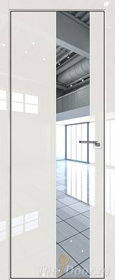Дверь Profil Doors 5LK цвет Магнолия люкс кромка BLACK EDITION с 4-х сторон стекло Зеркало