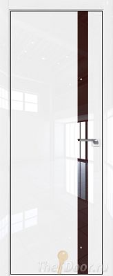 Дверь Profil Doors 6LK цвет Белый люкс кромка BLACK EDITION с 4-х сторон стекло Lacobel Коричневый лак