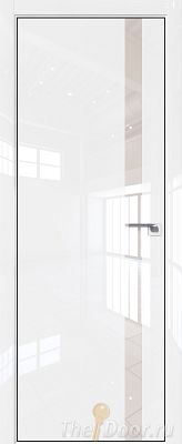 Дверь Profil Doors 6LK цвет Белый люкс кромка BLACK EDITION с 4-х сторон стекло Lacobel Перламутровый лак
