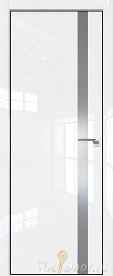 Дверь Profil Doors 6LK цвет Белый люкс кромка BLACK EDITION с 4-х сторон стекло Lacobel Серебро Матлак