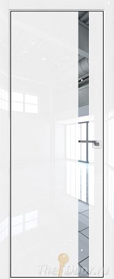 Дверь Profil Doors 6LK цвет Белый люкс кромка BLACK EDITION с 4-х сторон стекло Зеркало