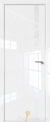 Дверь Profil Doors 6LK цвет Белый люкс кромка Матовый Алюминий с 4-х сторон стекло Lacobel лак Классик