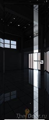 Дверь Profil Doors 6LK цвет Черный люкс кромка ABS Черная матовая с 4-х сторон стекло Зеркало