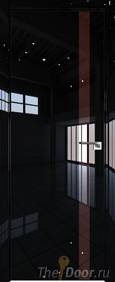 Дверь Profil Doors 6LK цвет Черный люкс кромка BLACK EDITION с 4-х сторон стекло Lacobel Коричневый лак