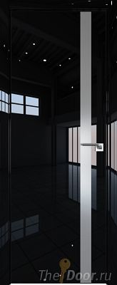 Дверь Profil Doors 6LK цвет Черный люкс кромка BLACK EDITION с 4-х сторон стекло Lacobel Серебро Матлак