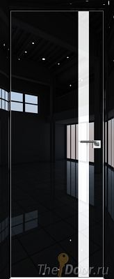 Дверь Profil Doors 6LK цвет Черный люкс кромка Матовый Алюминий с 4-х сторон стекло Lacobel лак Классик