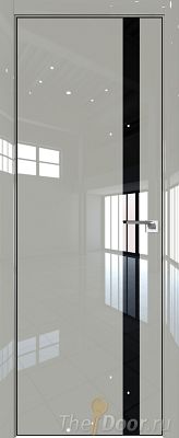 Дверь Profil Doors 6LK цвет Галька люкс кромка BLACK EDITION с 4-х сторон стекло Lacobel Черный лак