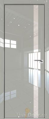 Дверь Profil Doors 6LK цвет Галька люкс кромка BLACK EDITION с 4-х сторон стекло Lacobel Перламутровый лак