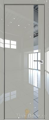 Дверь Profil Doors 6LK цвет Галька люкс кромка BLACK EDITION с 4-х сторон стекло Зеркало