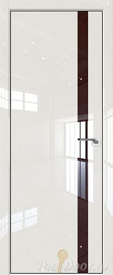 Дверь Profil Doors 6LK цвет Магнолия люкс кромка BLACK EDITION с 4-х сторон стекло Lacobel Коричневый лак