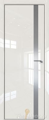 Дверь Profil Doors 6LK цвет Магнолия люкс кромка BLACK EDITION с 4-х сторон стекло Lacobel Серебро Матлак