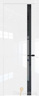 Дверь Profil Doors 18LW цвет Белый люкс стекло Зеркало Grey молдинг Черный матовый
