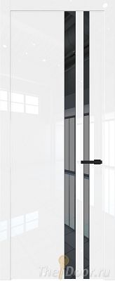 Дверь Profil Doors 20LW цвет Белый люкс стекло Зеркало Grey молдинг Черный матовый