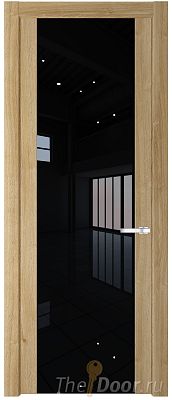 Дверь Profil Doors 1.7N цвет Дуб Карамель стекло Черный Лак