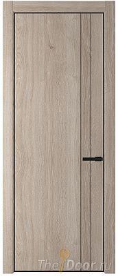 Дверь Profil Doors 12NA цвет Дуб Сонома цвет профиля Черный матовый RAL9005