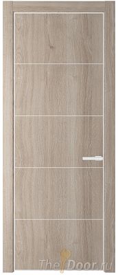 Дверь Profil Doors 15NA цвет Дуб Сонома цвет профиля Белый матовый RAL9003