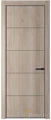 Дверь Profil Doors 15NA цвет Дуб Сонома цвет профиля Черный матовый RAL9005