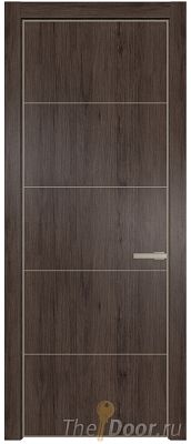 Дверь Profil Doors 15NA цвет Дуб Тобакко цвет профиля Никель матовый