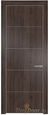 Дверь Profil Doors 15NA цвет Дуб Тобакко цвет профиля Серебро
