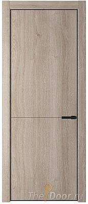 Дверь Profil Doors 16NA цвет Дуб Сонома цвет профиля Черный матовый RAL9005