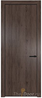 Дверь Profil Doors 16NA цвет Дуб Тобакко цвет профиля Черный матовый RAL9005