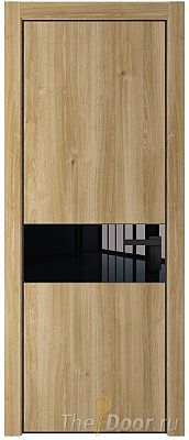 Дверь Profil Doors 17NA цвет Дуб Карамель стекло Lacobel Черный лак цвет профиля Черный матовый RAL9005