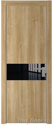 Дверь Profil Doors 17NA цвет Дуб Карамель стекло Lacobel Черный лак цвет профиля Серебро