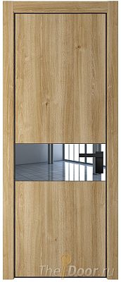 Дверь Profil Doors 17NA цвет Дуб Карамель стекло Зеркало цвет профиля Черный матовый RAL9005